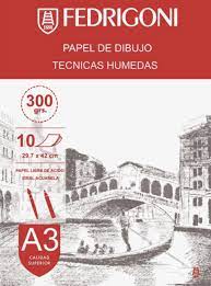 BLOCK ACUARELA FEDRIGONI A3 300gr.x 10hojas