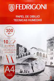 BLOCK ACUARELA FEDRIGONI A4 300gr.x 10hojas c/e