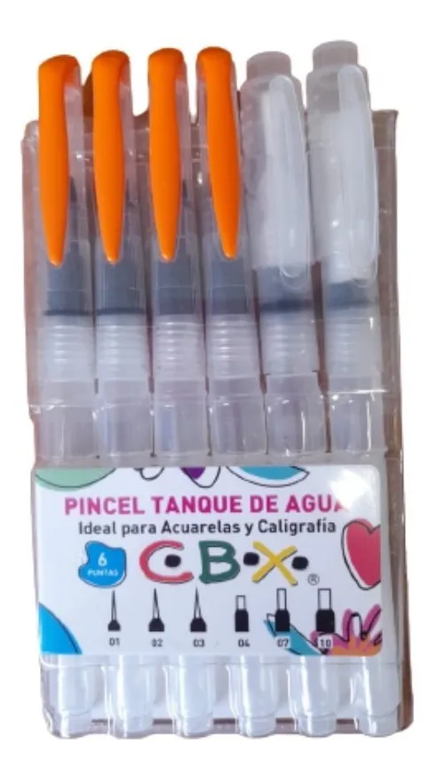PINCEL RECARGABLE CBX ACUA. SET x 6 puntas