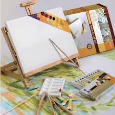 SET ARTMATE ACRILICOS + ATRIL AX-HJ-4D