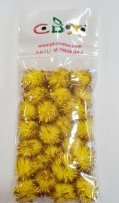 POMPONES METALIZADO 15mm x 25u - DORADO
