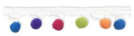 POMPONES EN TIRA COLOR x 1m. 