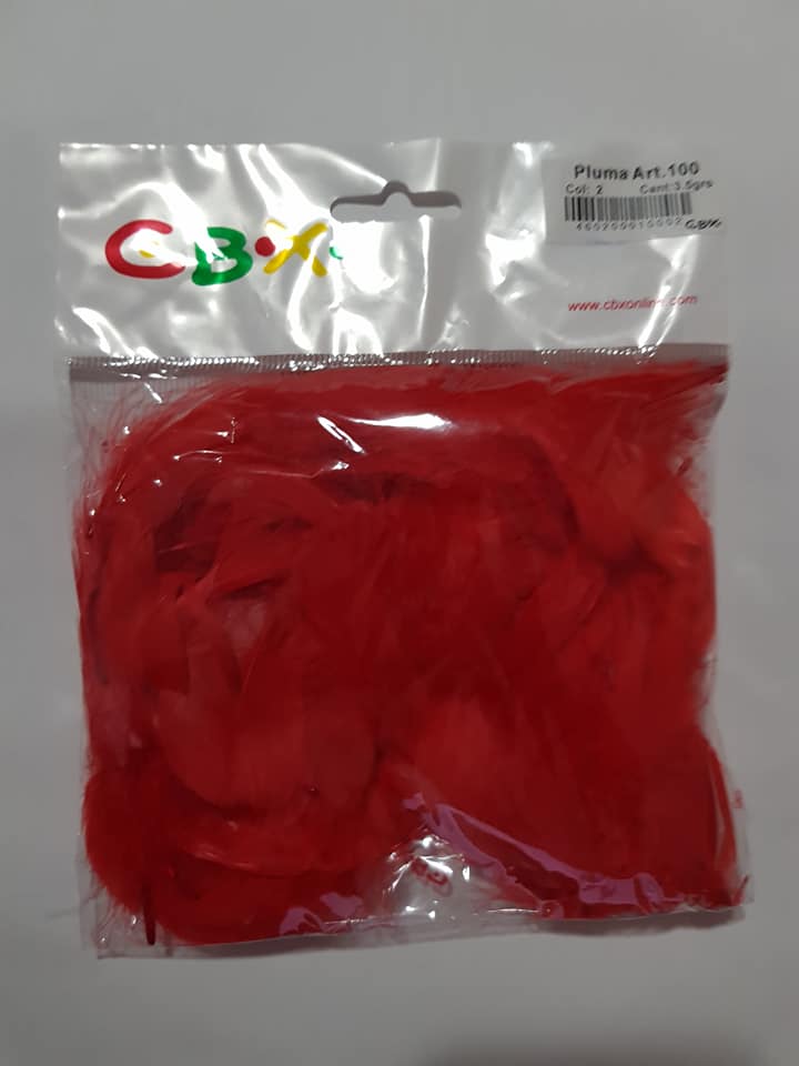 PLUMAS ( ART.100)  x BOLSA - ROJO