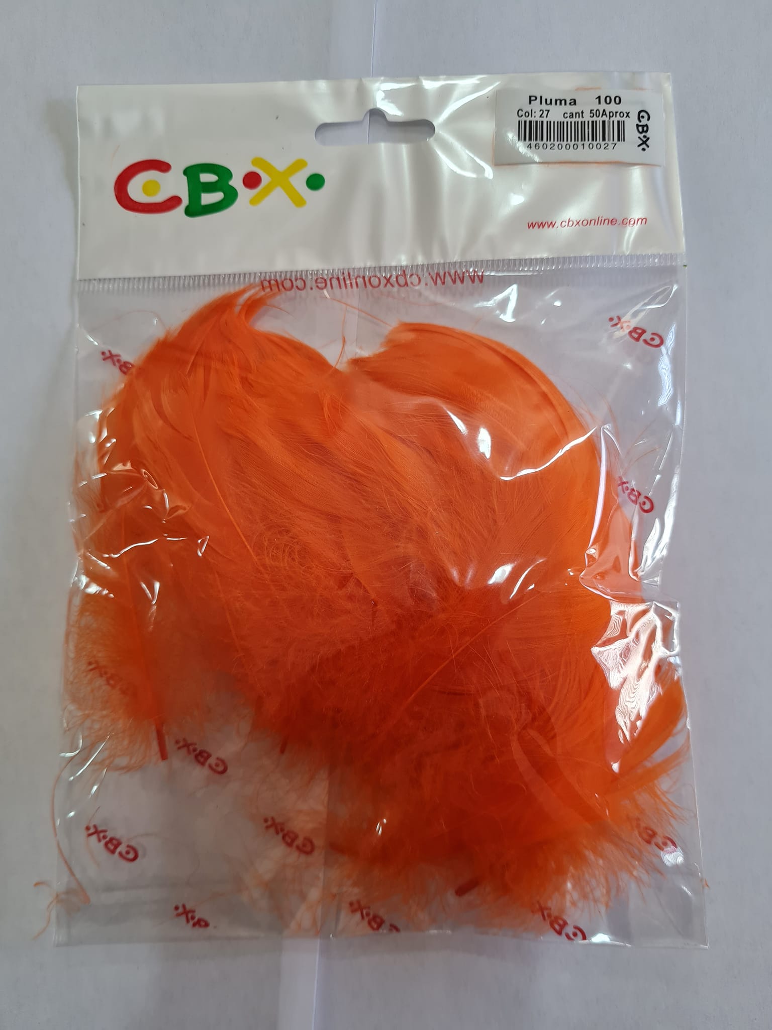 PLUMAS ( ART.100)  x BOLSA - NARANJA