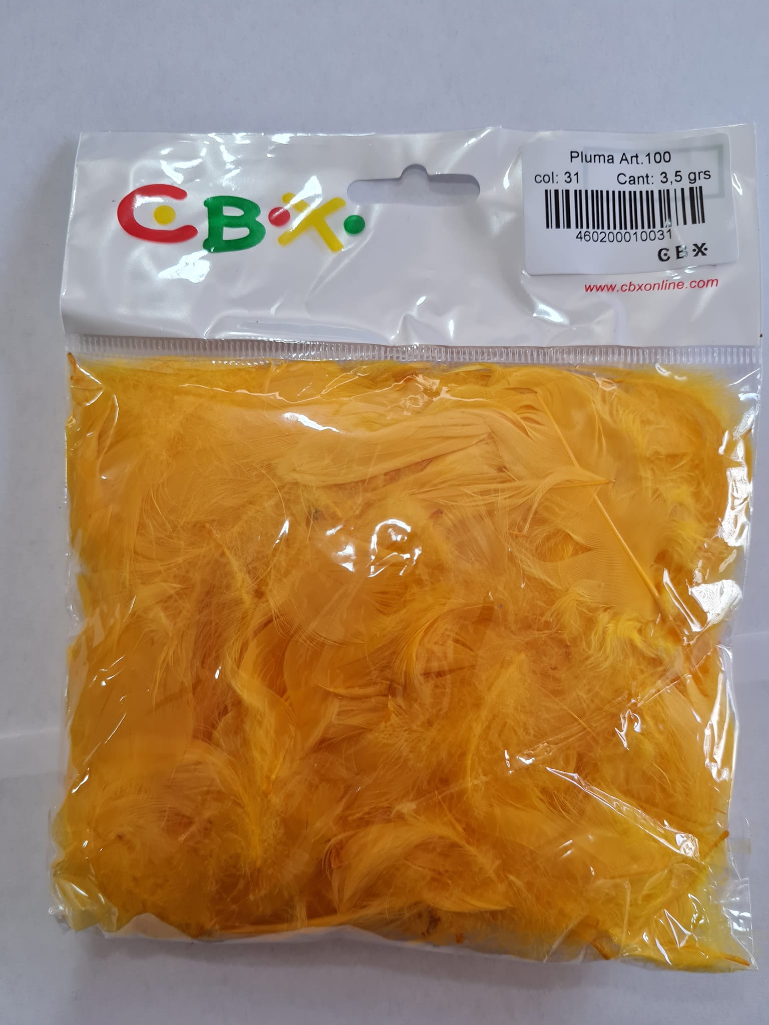 PLUMAS ( ART.100)  x BOLSA - AMARILLO OSCURO