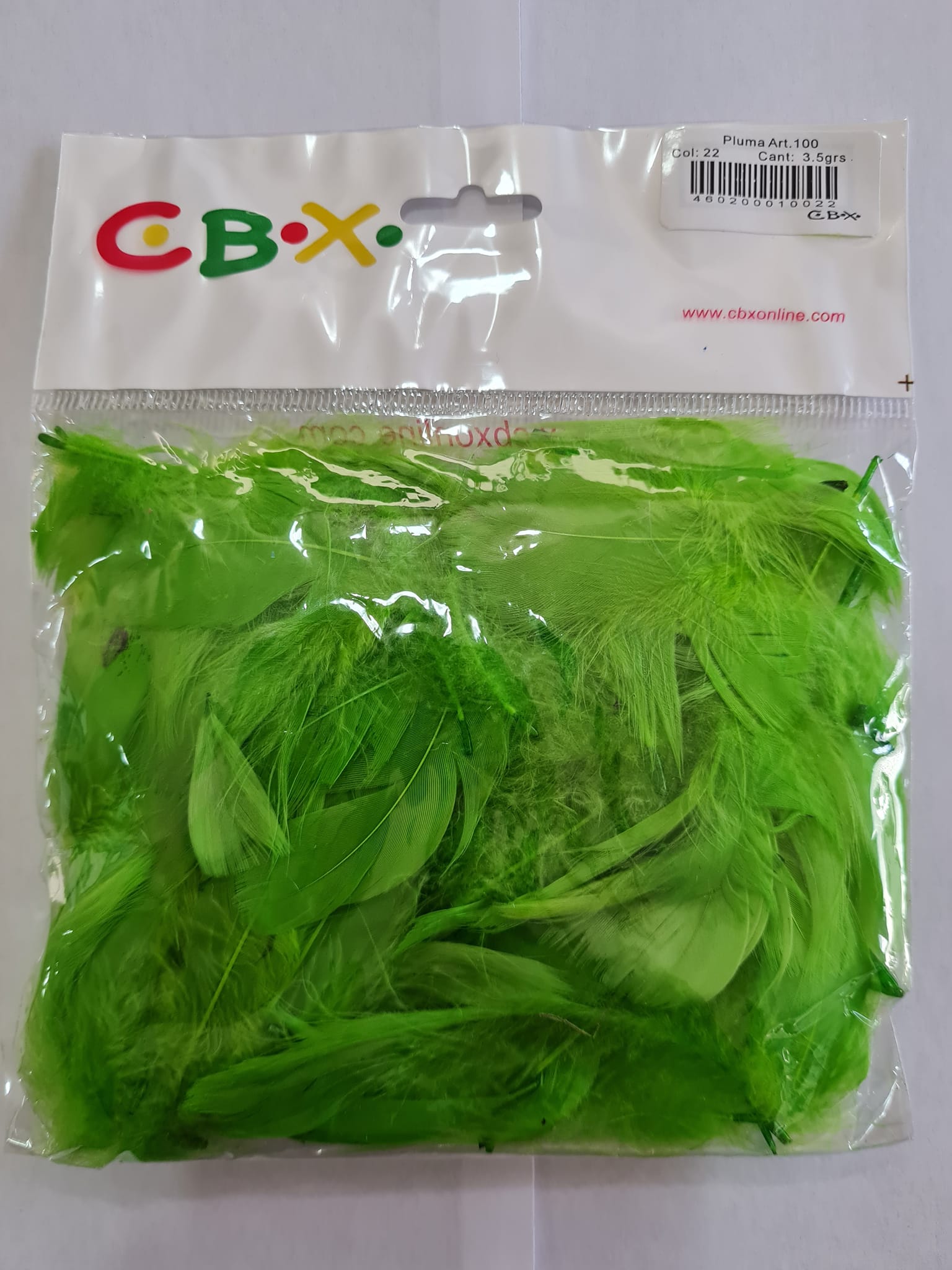 PLUMAS ( ART.100)  x BOLSA - VERDE CLARO