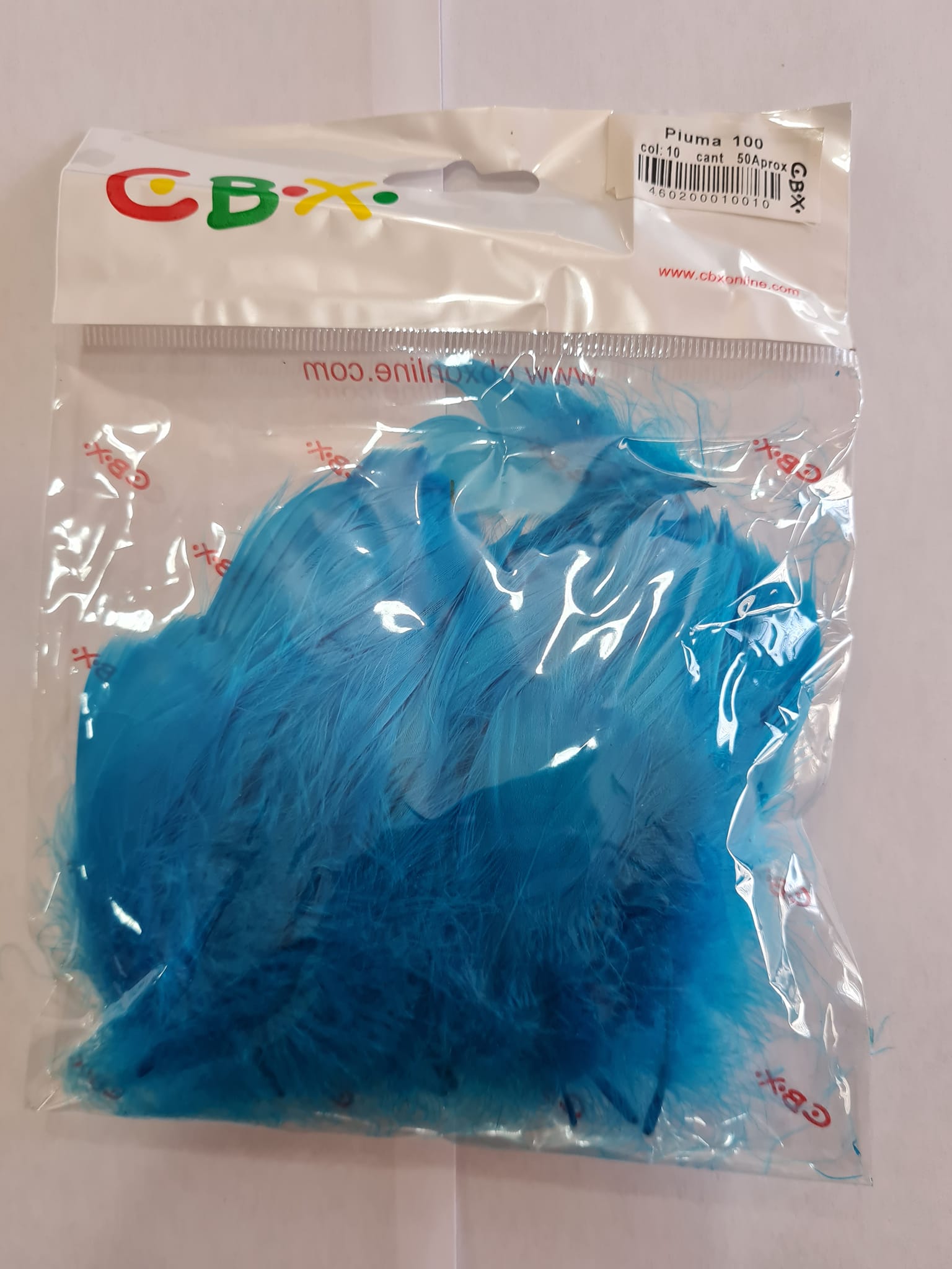 PLUMAS ( ART.100)  x BOLSA - TURQUESA