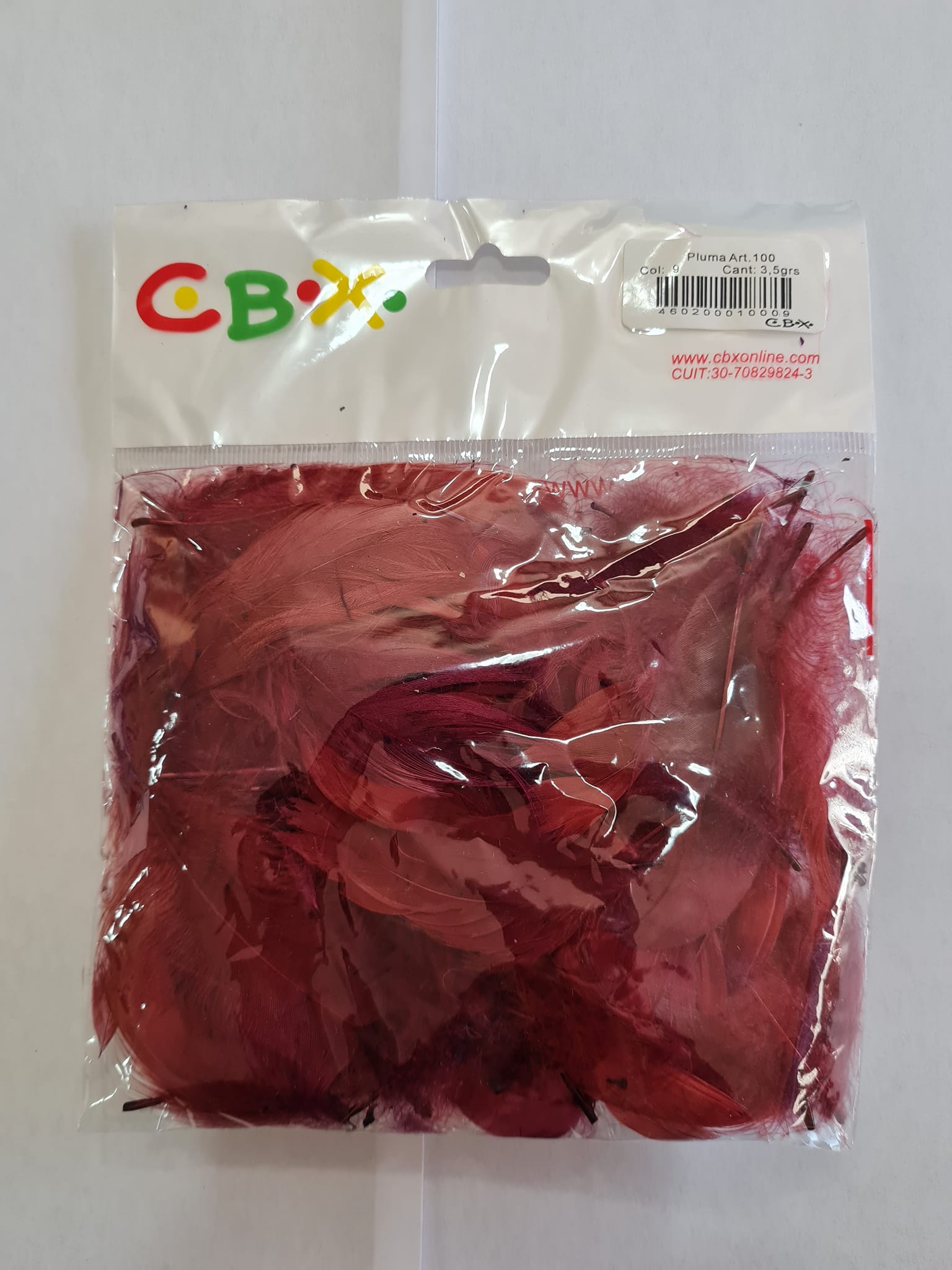 PLUMAS ( ART.100)  x BOLSA - BORDO