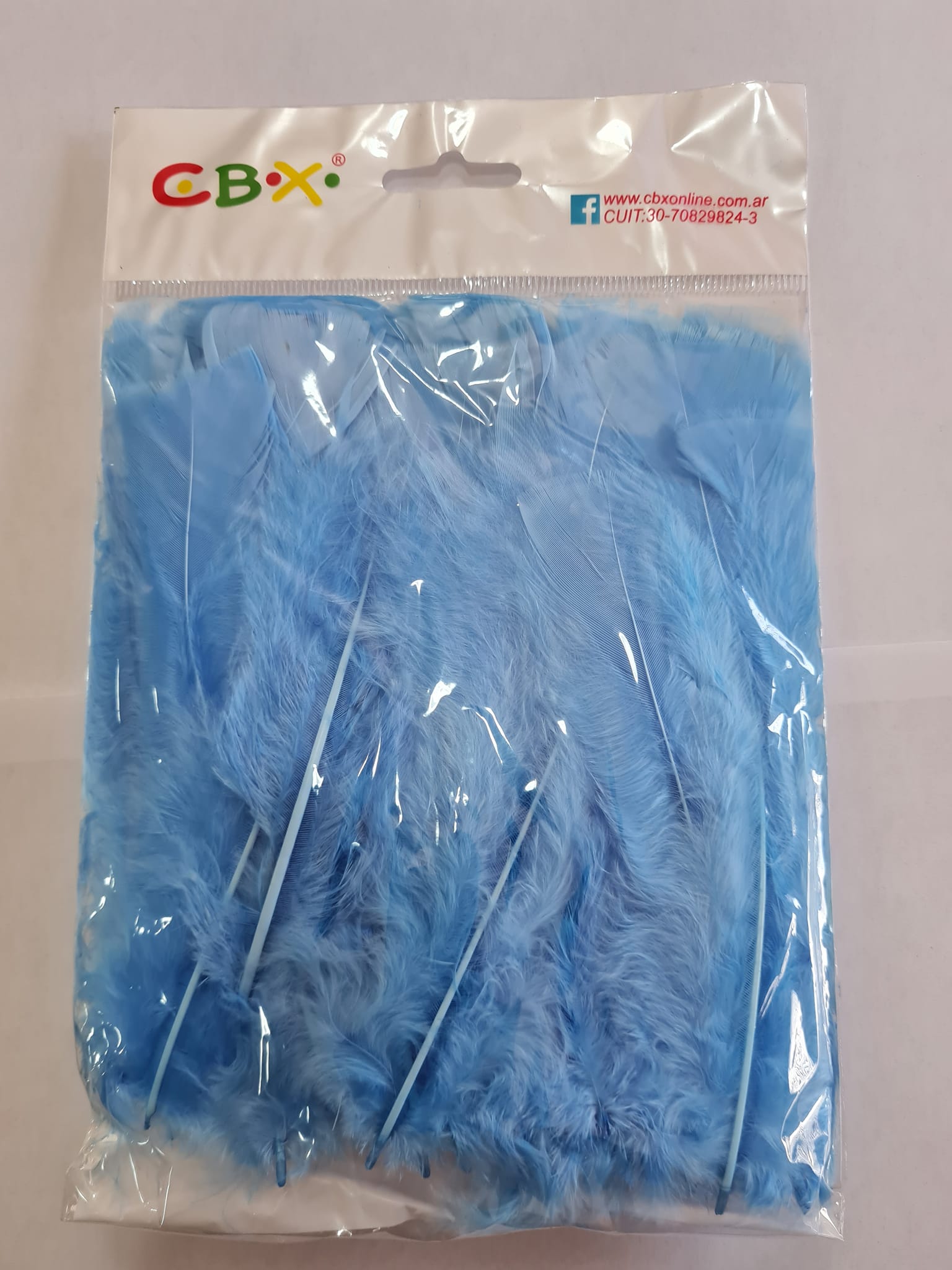 PLUMAS ( ART.156)  x BOLSA - CELESTE
