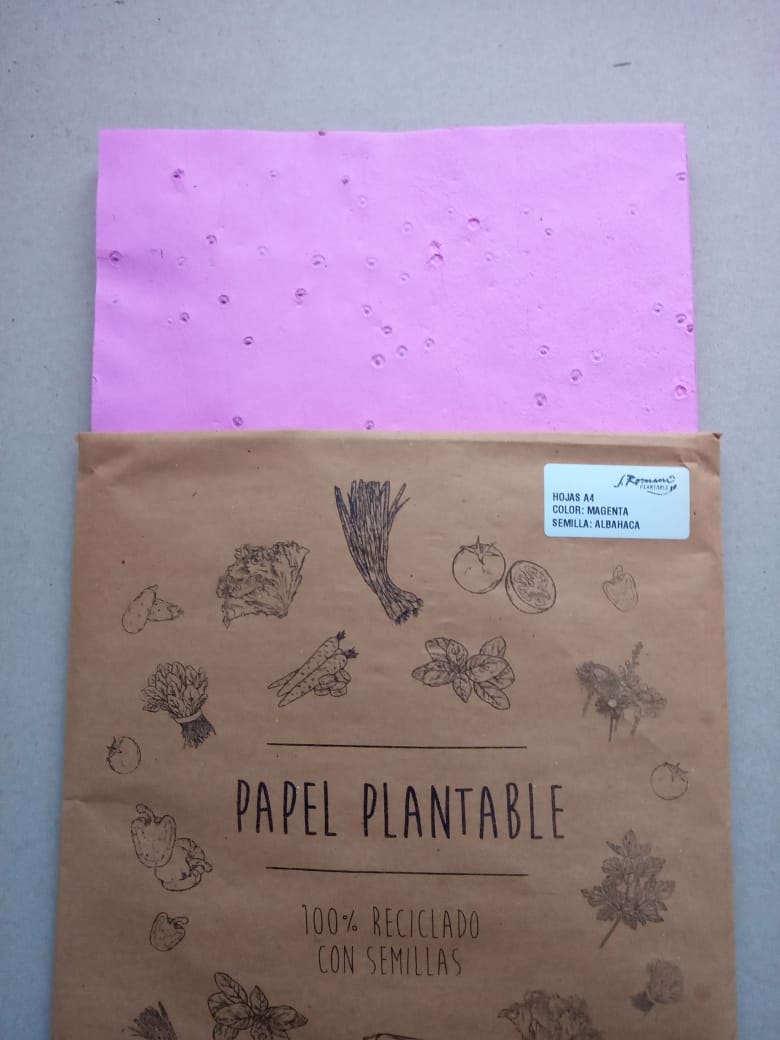 HOJA A4 PLANTABLE x 1u MAGENTA = ALBAHACA