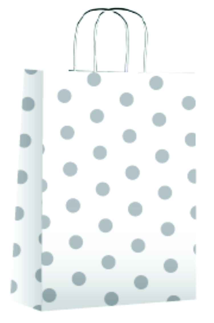 BOLSA REGALO 30x12x41 LUNARES PLATA - GRANDE
