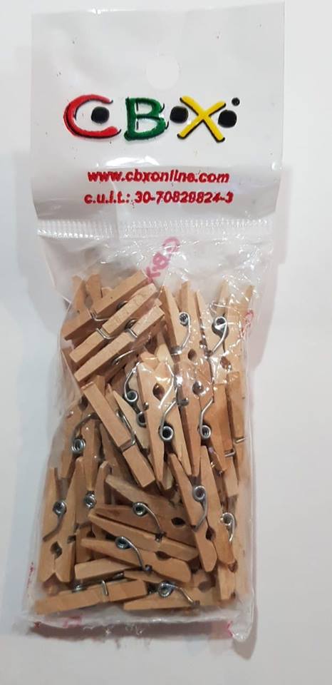 BROCHE MADERA CRUDO CBX 25mm. x 50u.