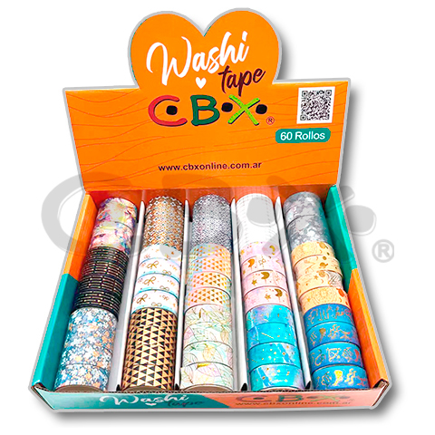 CINTA CBX WASHI TAPE METALIZADA x 1u.