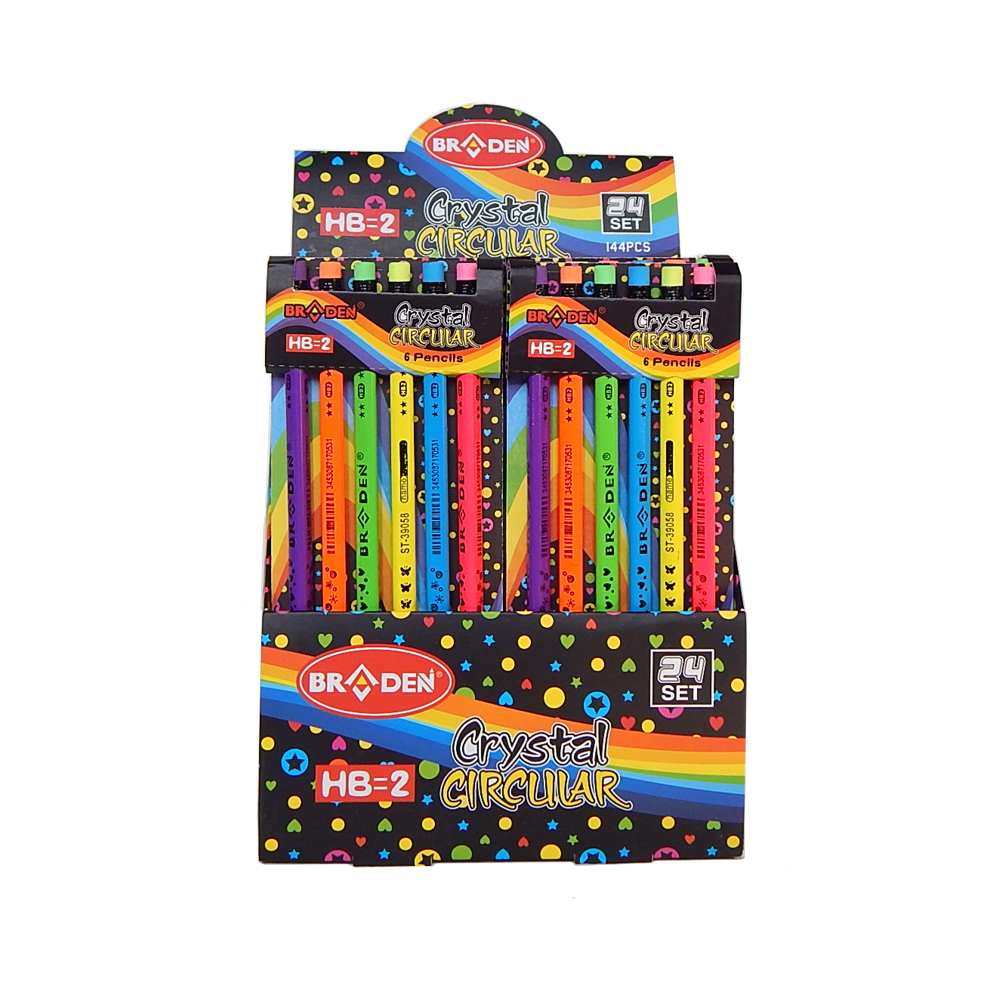 LAPIZ NEGRA FLUO BLISTER x 6u. 